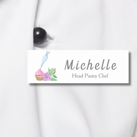 Porte-nom Aquarelle Frosting Cupcake Boulangerie, Restaurati