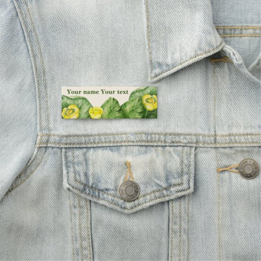 Porte-nom Aquarelle jaune Lilie d'eau (En situation)
