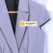 Porte-nom Aquarelle jaune Moderne Restaurant Employé