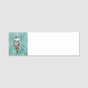 Porte-nom Aquarelle Kingfisher Oiseau Animal nature art