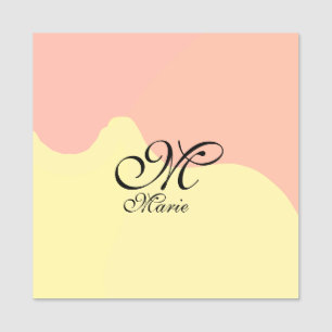 Porte-nom Aquarelle orange jaune rétro ajouter votre monogra