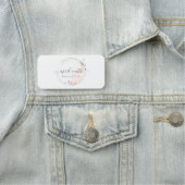 Porte-nom Aquarelle rose pâle Or Cercle Floral (En situation)