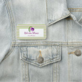 Porte-nom Aquarelle violet Rose Floral Stripes Business (En situation)
