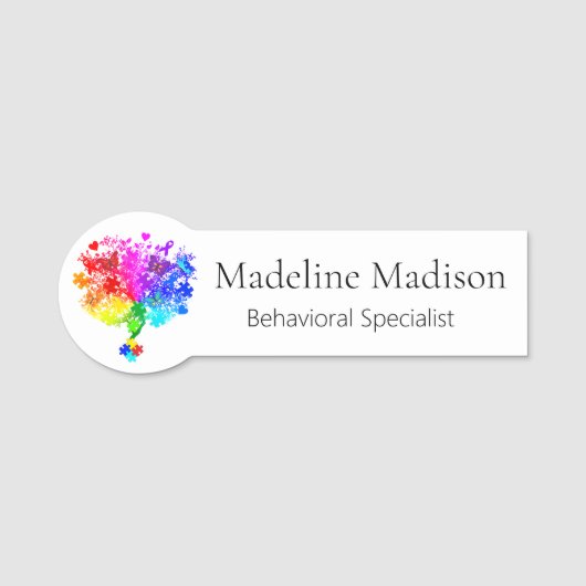 Porte-nom Arbre de spectre autistique (Devant)