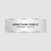 Porte-nom Argent tendance sur mesure look élégant Modèle mod (Devant)