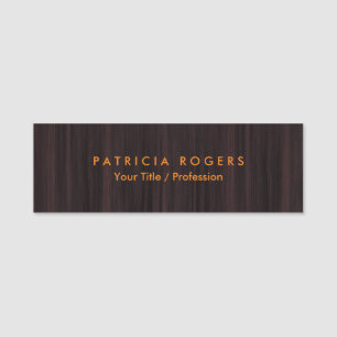 Porte-nom Arrière - plan en bois Orange Brown Professionnel