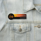 Porte-nom Art Jaune Orange Professionnel Sunset Hello (En situation)