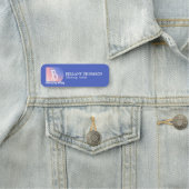 Porte-nom Artiste de maquillage Monogramme moderne bleu rose (En situation)