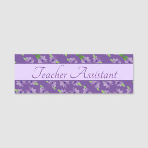 Porte-nom Artsy violet Fleurs
