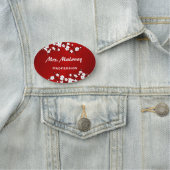 Porte-nom Asie Floral blanc cerisier rouge (En situation)