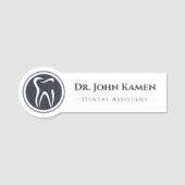 Porte-nom Assistant dentaire | Logo des dents (Devant)