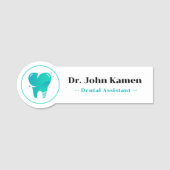 Porte-nom Assistant dentaire | Logo des dents (Devant)
