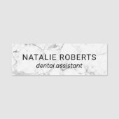 Porte-nom Assistant dentaire Marbre blanc moderne Dentiste (Devant)