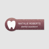 Porte-nom Assistant dentaire Moderne Bourgogne Rouge Dentist (Devant)