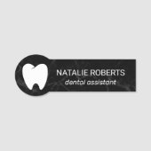 Porte-nom Assistant dentaire Moderne Marbre noir Dentiste (Devant)
