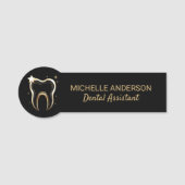 Porte-nom Assistant dentaire professionnel tendance Black Go (Devant)