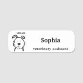 Porte-nom Assistante Vétérinaire pour Chiens Mignons (Devant)