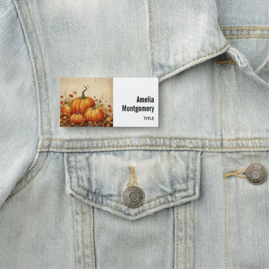 Porte-nom Automne Rustique Orange Citrouille (En situation)