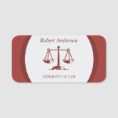 Porte-nom Avocat de droit à la justice (Devant)