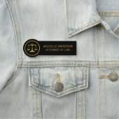 Porte-nom Avocat professionnel tendance Procureur Black Gold (En situation)