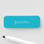 Porte-nom Azure Blue Trendy Modern Minimalist Nom (En situation)