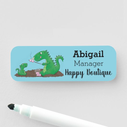 Porte-nom Baguettes mignonnes grillant des marshmallows dess (En situation)