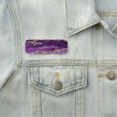 Porte-nom Balise Agate Purple Gold Parties scintillant Marbr (En situation)