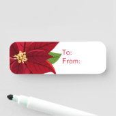 Porte-nom Balise cadeau de Noël Poinsettia (En situation)