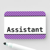 Porte-nom Balise de nom "Assistant" de base, respectable (En situation)