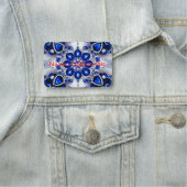 Porte-nom Balise de nom avec couleurs Bleu Blanc (En situation)