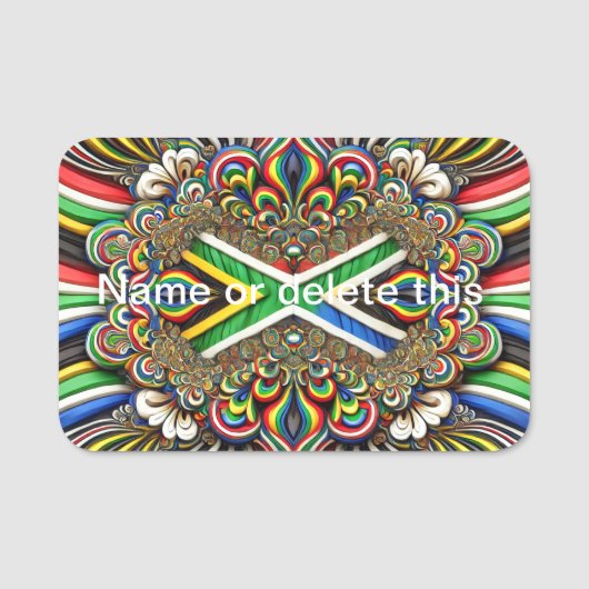 Porte-nom Balise de nom avec couleurs sud-africaines (Devant)