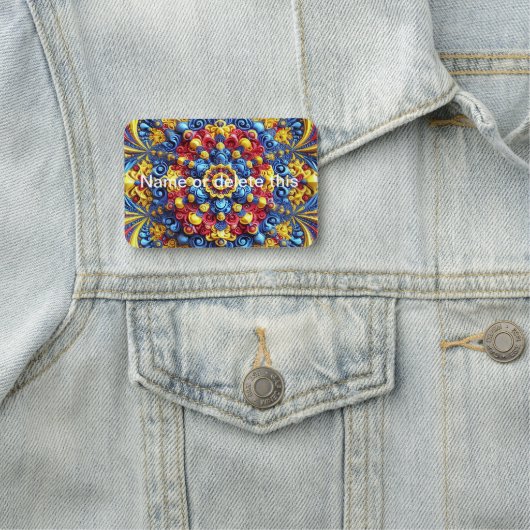 Porte-nom Balise de nom avec des couleurs roumaines (En situation)