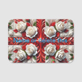 Porte-nom Balise de nom avec Design Rose anglais (Devant)