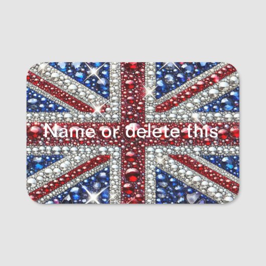 Porte-nom Balise de nom avec les couleurs britanniques (Devant)