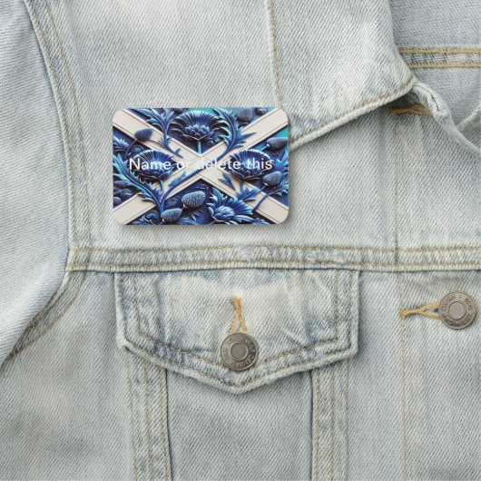 Porte-nom Balise de nom avec Scottish Thistles Design (En situation)