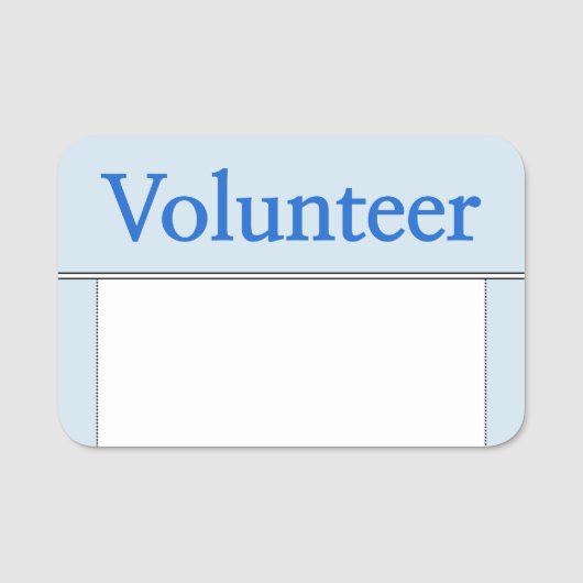 Porte-nom Balise de nom "Bénévole" propre et respectable (Devant)