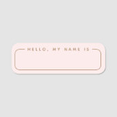 Porte-nom Balise de nom blanc de Mariage rose moderne minima (Devant)