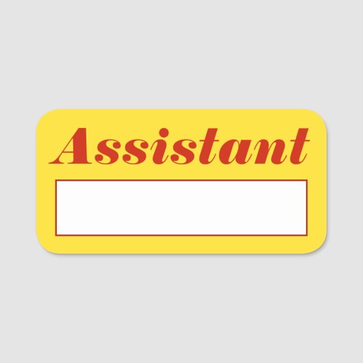 Porte-nom Balise de nom Bold, Eyecatching "Assistant" (Devant)