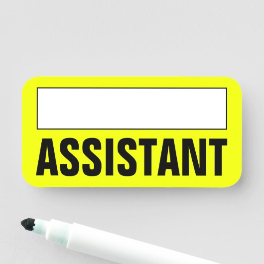 Porte-nom Balise de nom Bold, Eyecatching "ASSISTANT" (En situation)