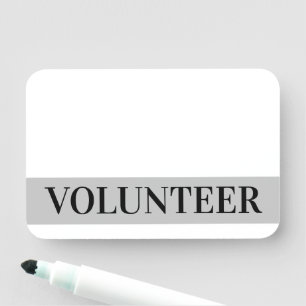 Porte-nom Balise de nom Bold "VOLUNTEER"