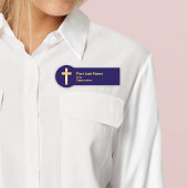 Porte-nom Balise de nom chrétien Gold Cross