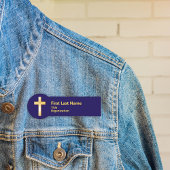 Porte-nom Balise de nom chrétien Gold Cross