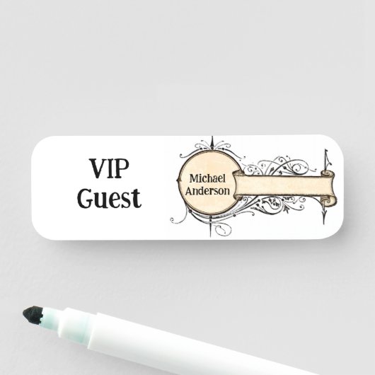 Porte-nom Balise de nom classique (En situation)