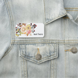 Porte-nom Balise de nom classique, floral romantique, aquare