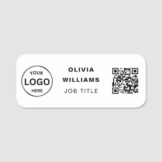 Porte-nom Balise de nom classique simple Qr Code Business Lo (Devant)