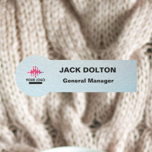 Porte-nom Balise de nom d'argent du logo personnalisé pour l