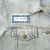 Porte-nom Balise de nom de cadre bleu méditerranéen (En situation)