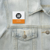 Porte-nom Balise de nom de la broche de l'employé orange ou (En situation)
