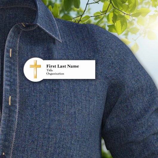 Porte-nom Balise de nom de la Croix d'or Christian