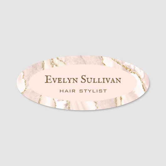 Porte-nom Balise de nom de l'agate d'ivoire (Devant)